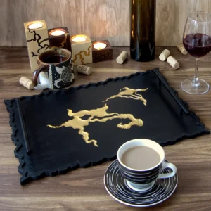 Serving Tray in Black and Gold