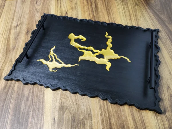 Serving Tray in Black and Gold