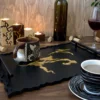 Serving Tray in Black and Gold