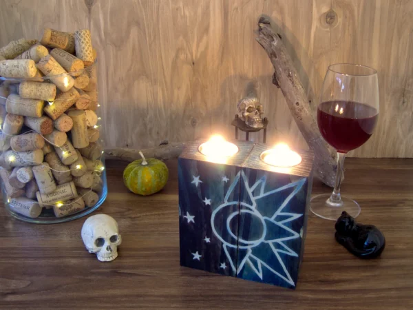 Gothic Candle Holders with Hidden Storage
