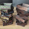 modular-square-token-holders-dark-brown-tower Square Wooden Token Holders - Decorated