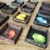 modular-square-token-holders-decorated-dark-brown-6 Square Wooden Token Holders - Decorated