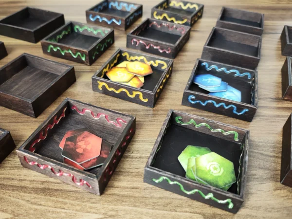 modular-square-token-holders-decorated-dark-brown-6 Square Wooden Token Holders - Decorated