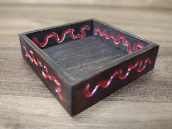modular-square-token-holders-decorated-dark-brown-red Square Wooden Token Holders - Decorated