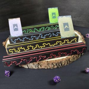 Playing Card Stands with Epoxy Inlays, Dark Wood