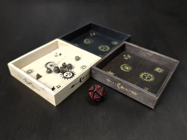 Mini Wooden Rolling Dice Trays