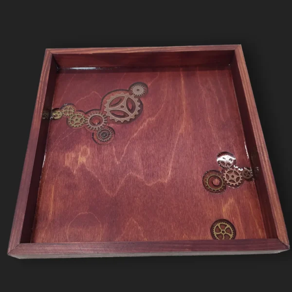 rolling-dice-tray-steampunk-gears_1 Steampunk Dice Tray with Metal Gears