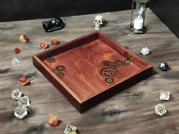 rolling-dice-tray-steampunk-gears_2 Steampunk Dice Tray with Metal Gears