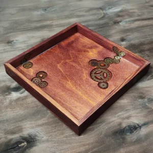 Steampunk Dice Tray with Metal Gears