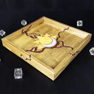 Dice Tray With Sun and Moon Celestial Motif