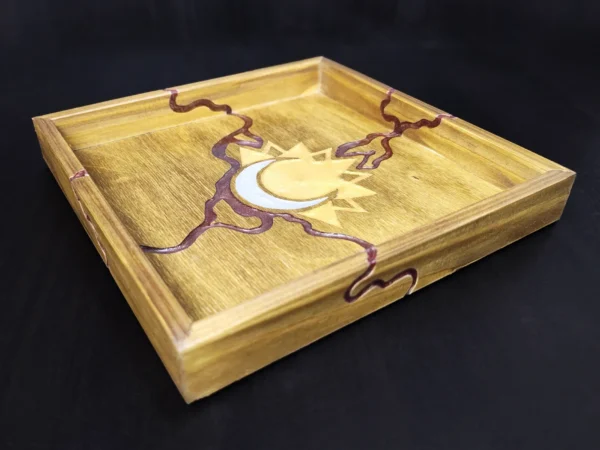 Dice Tray With Sun and Moon Celestial Motif