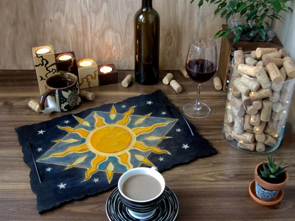 Celestial Serving Tray with Sun and Stars
