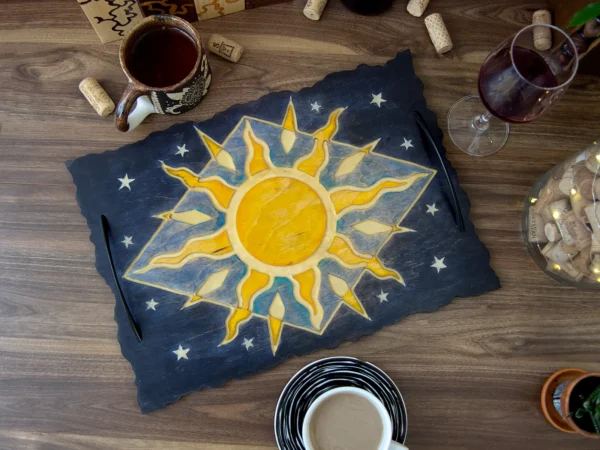 Celestial Serving Tray with Sun and Stars