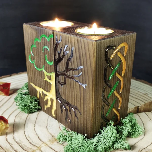 Tree of Life Candle Holders with Hidden Storage