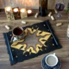 Serving Tray with Sun and Stars in Brown & Gold