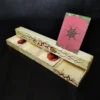 Card_Stand_Pine_Red_Decor_with_Token_Holders Square Wooden Token Holders - Decorated, Light Wood