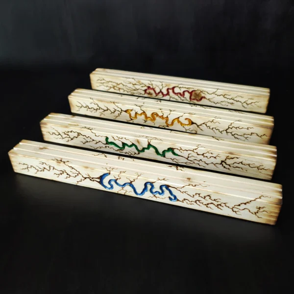Card_Stands_Pine_Decor Playing Card Stands with Epoxy Inlays and Pyrography, Light Wood