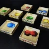 Token_Holders_Pine_Decor Square Wooden Token Holders - Decorated, Light Wood